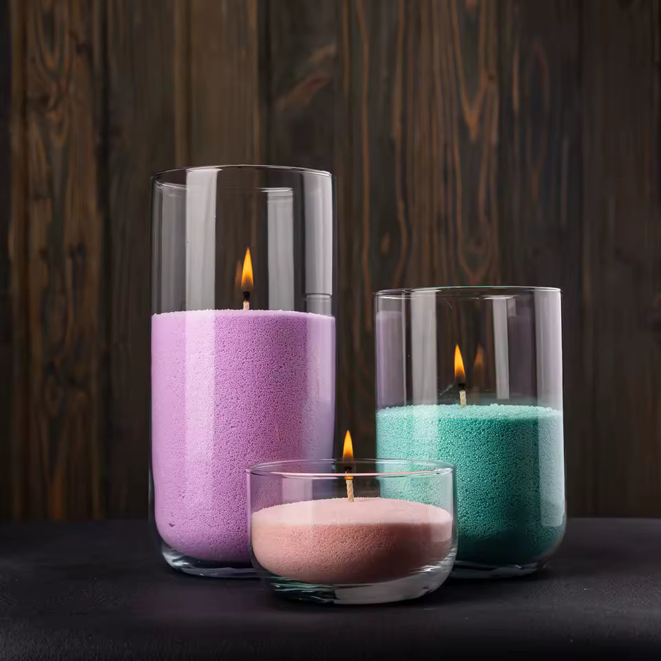 Hand-poured vanilla amber candle in glass jar